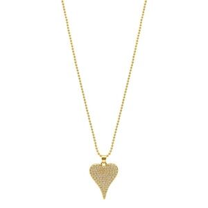 Adornos Crystal Pointy Heart On Ball Necklace
